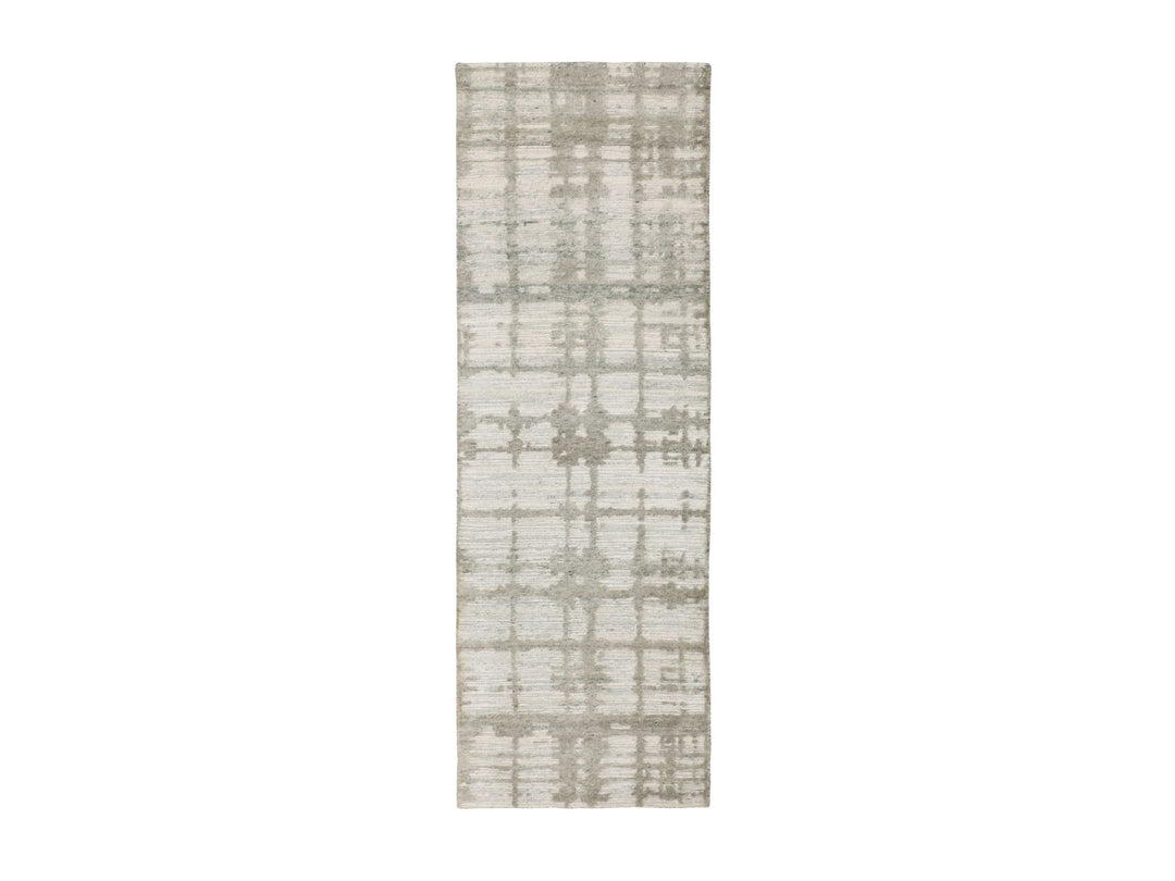 2'6" x 8'0" New Hand Knotted Grey Wool Runner Oriental Rug - MOA10258244
