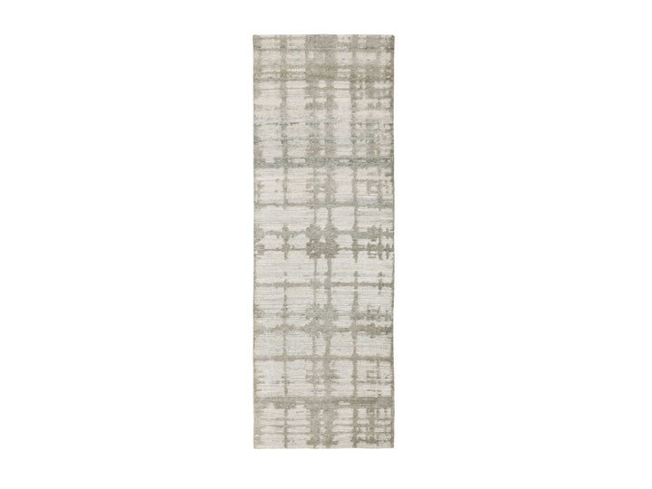 2'6" x 8'0" New Hand Knotted Grey Wool Runner Oriental Rug - MOA10258244