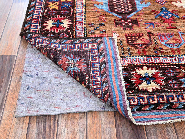6'2" x 7'7" New Hand Knotted Multicolored Wool Rectangle Oriental Rug - MOA102582