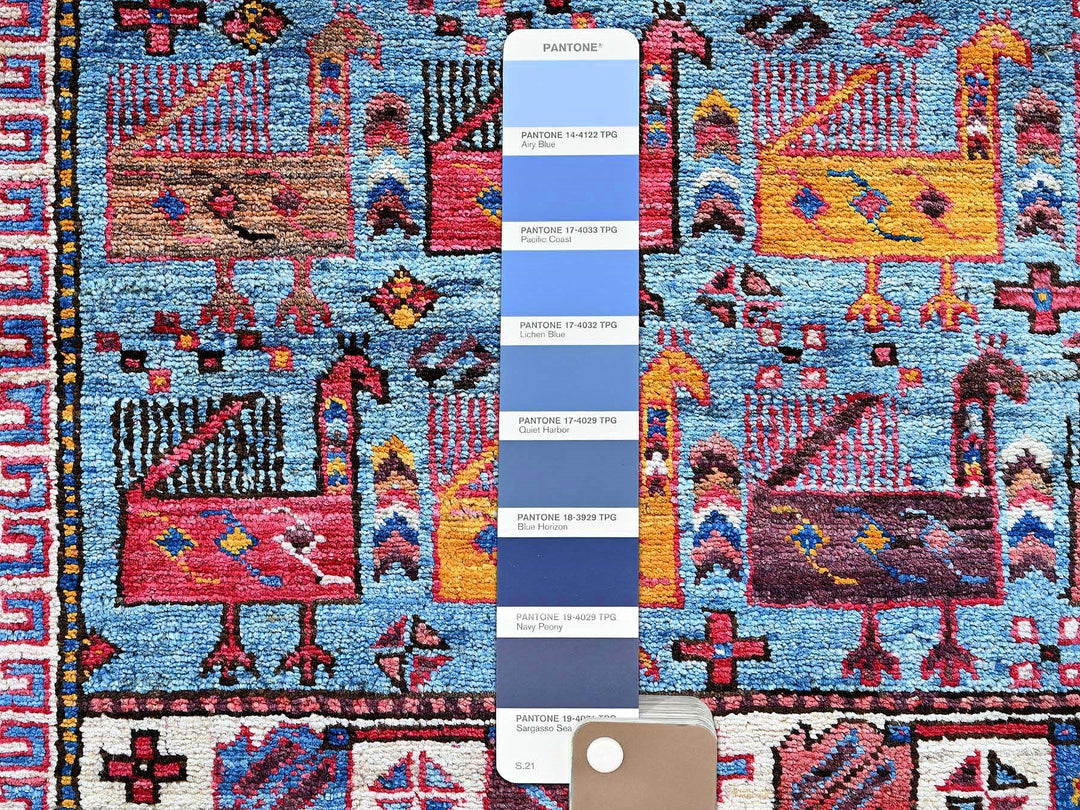6'2" x 7'7" New Hand Knotted Multicolored Wool Rectangle Oriental Rug - MOA102582