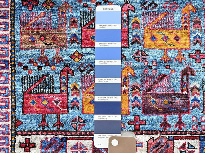 6'2" x 7'7" New Hand Knotted Multicolored Wool Rectangle Oriental Rug - MOA102582
