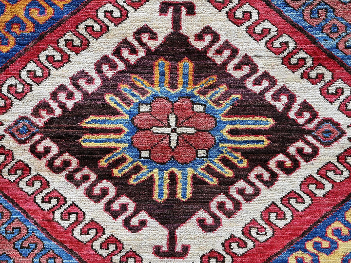 6'2" x 7'7" New Hand Knotted Multicolored Wool Rectangle Oriental Rug - MOA102582