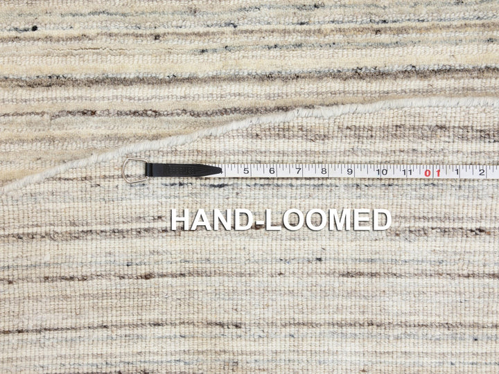 6'0" x 6'0" New Hand Loomed Beige Wool Round Oriental Rug - MOA10258353