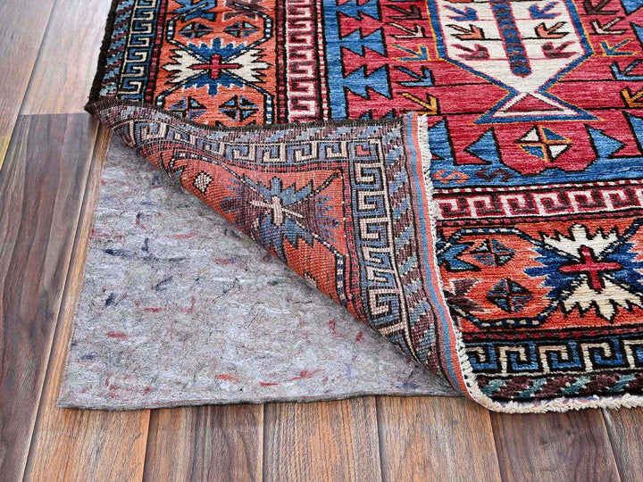 6'0" x 7'8" New Hand Knotted Blue Wool Rectangle Oriental Rug - MOA102583
