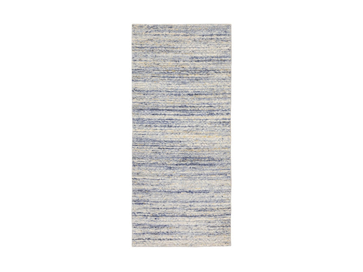 2'6" x 5'10" New Hand Loomed Grey Wool Runner Oriental Rug - MOA10258401