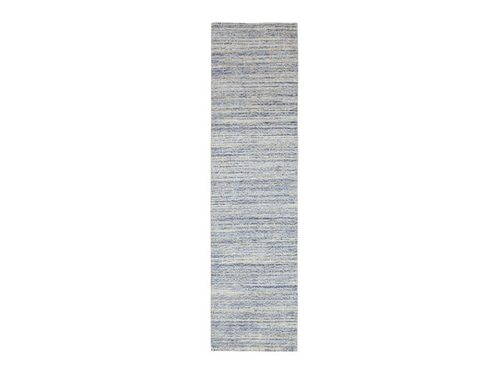 2'6" x 9'9" New Hand Loomed Grey Wool Runner Oriental Rug - MOA10258402