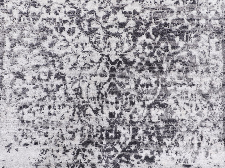 3'0" x 5'1" New Hand Knotted Grey Wool & Pure Silk Rectangle Oriental Rug - MOA10258416