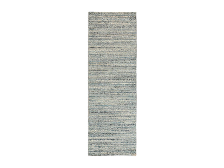 2'6" x 7'10" New Hand Loomed Green Wool Runner Oriental Rug - MOA10258421