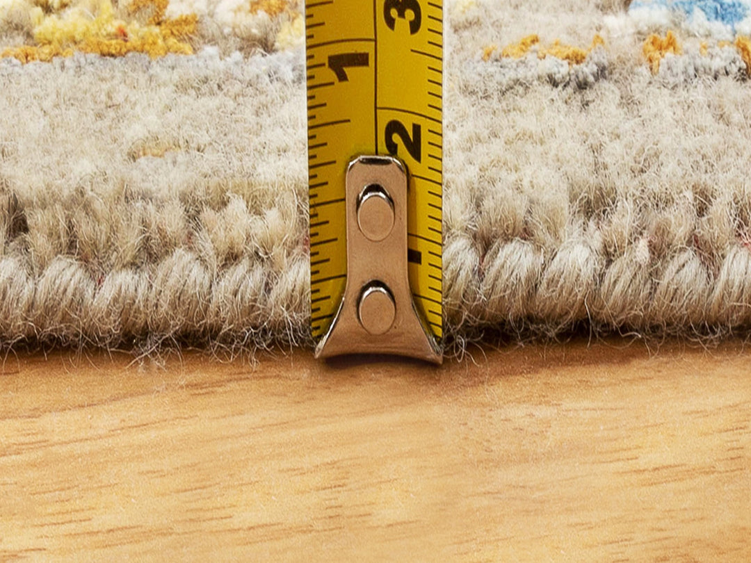 2'9" x 7'10" New Hand Knotted Beige Wool & Pure Silk Runner Oriental Rug - MOA10258440