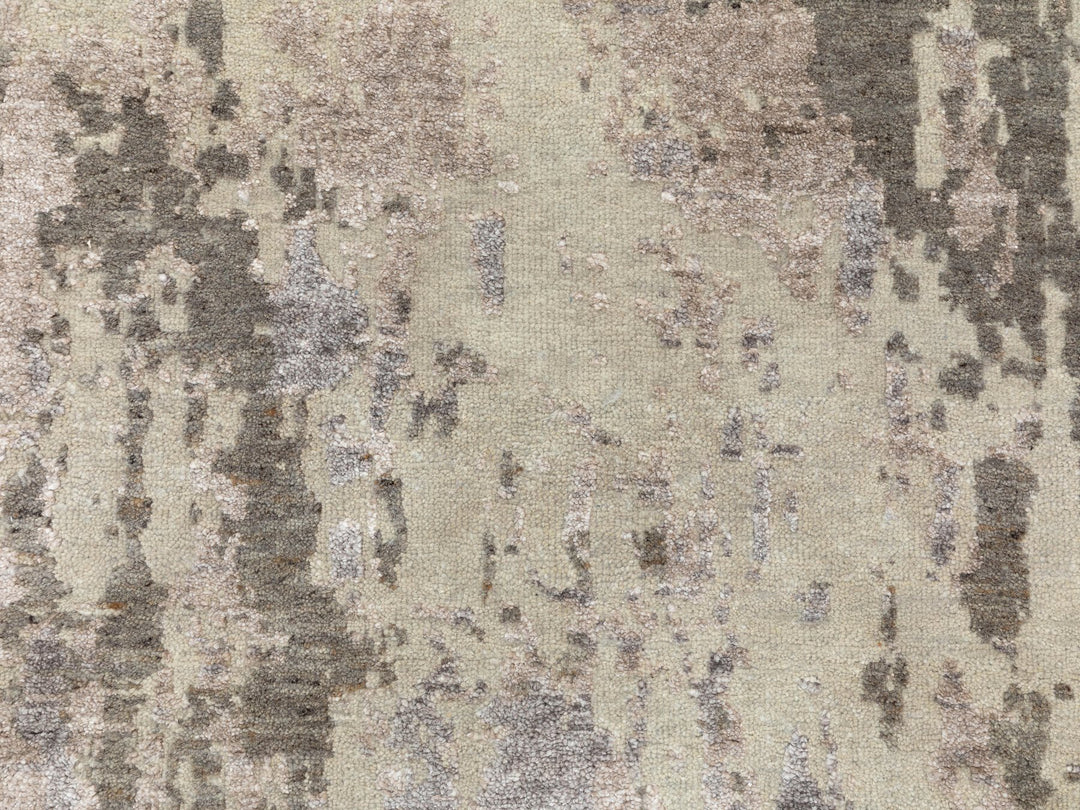 2'8" x 9'7" New Hand Knotted Grey Wool Runner Oriental Rug - MOA10258444