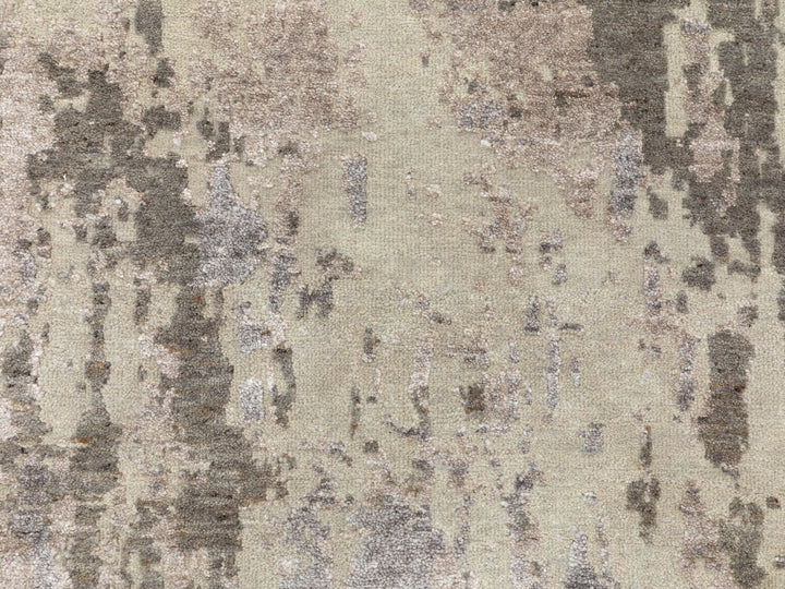 2'8" x 9'7" New Hand Knotted Grey Wool Runner Oriental Rug - MOA10258444