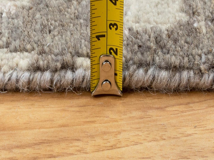 2'8" x 9'7" New Hand Knotted Grey Wool Runner Oriental Rug - MOA10258444