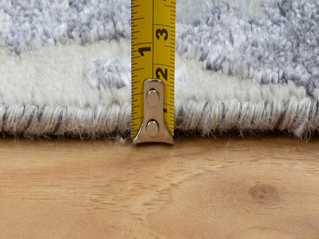 2'8" x 7'10" New Hand Knotted Grey Wool Runner Oriental Rug - MOA10258446