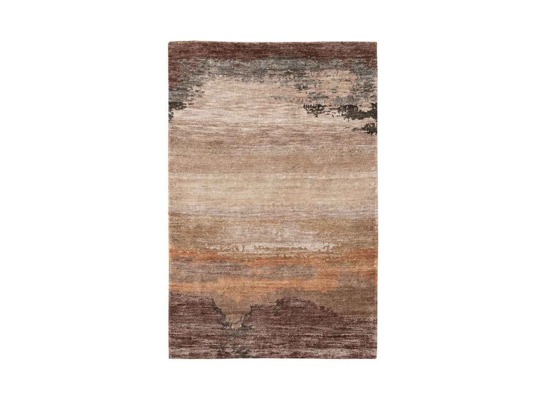 3'0" x 5'0" New Hand Knotted Brown Wool & Silk Rectangle Oriental Rug - MOA10258462