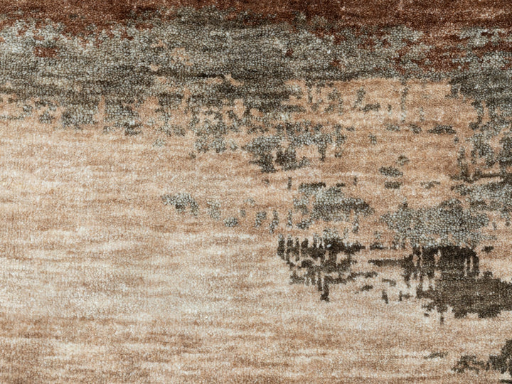 3'0" x 5'0" New Hand Knotted Brown Wool & Silk Rectangle Oriental Rug - MOA10258462