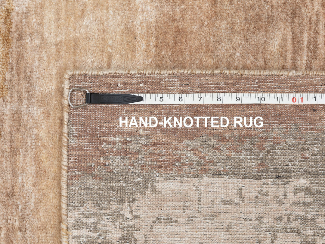 3'0" x 5'0" New Hand Knotted Brown Wool & Silk Rectangle Oriental Rug - MOA10258462