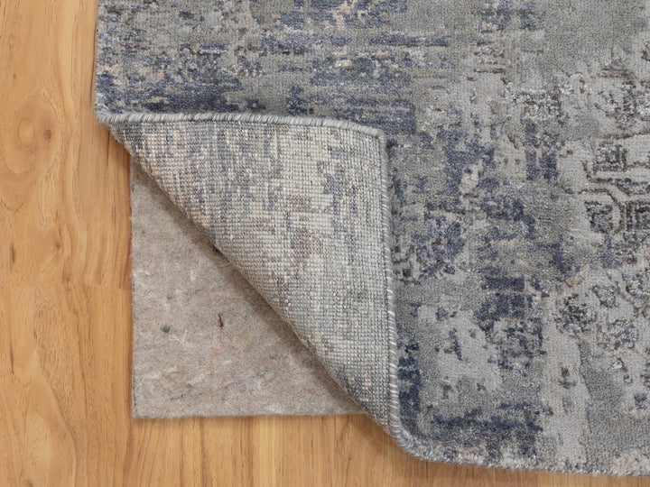 3'0" x 5'0" New Hand Knotted Grey Wool & Silk Rectangle Oriental Rug - MOA10258463