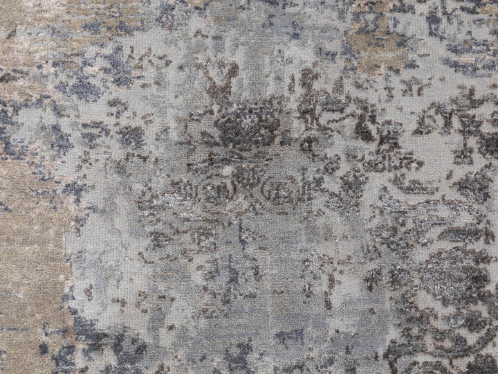 3'0" x 5'0" New Hand Knotted Grey Wool & Silk Rectangle Oriental Rug - MOA10258463