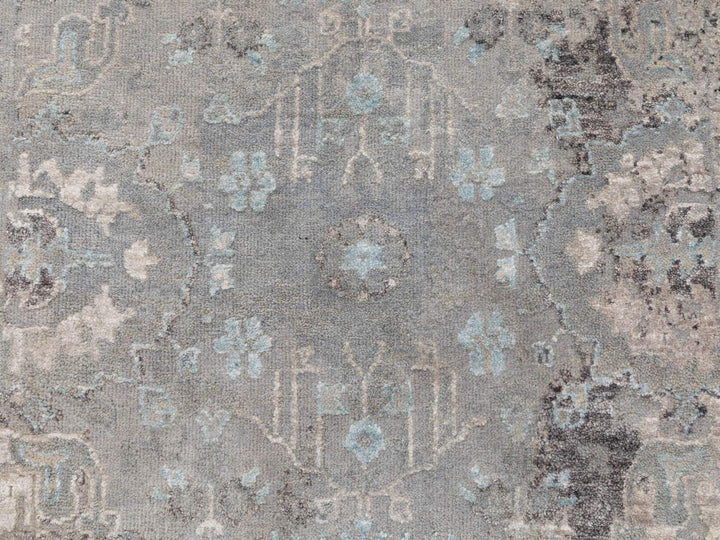 3'0" x 5'0" New Hand Knotted Grey Wool & Silk Rectangle Oriental Rug - MOA10258465