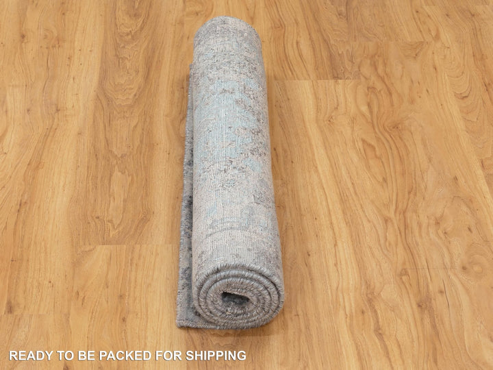 3'0" x 5'0" New Hand Knotted Grey Wool & Silk Rectangle Oriental Rug - MOA10258465