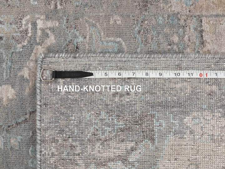 3'0" x 5'0" New Hand Knotted Grey Wool & Silk Rectangle Oriental Rug - MOA10258465