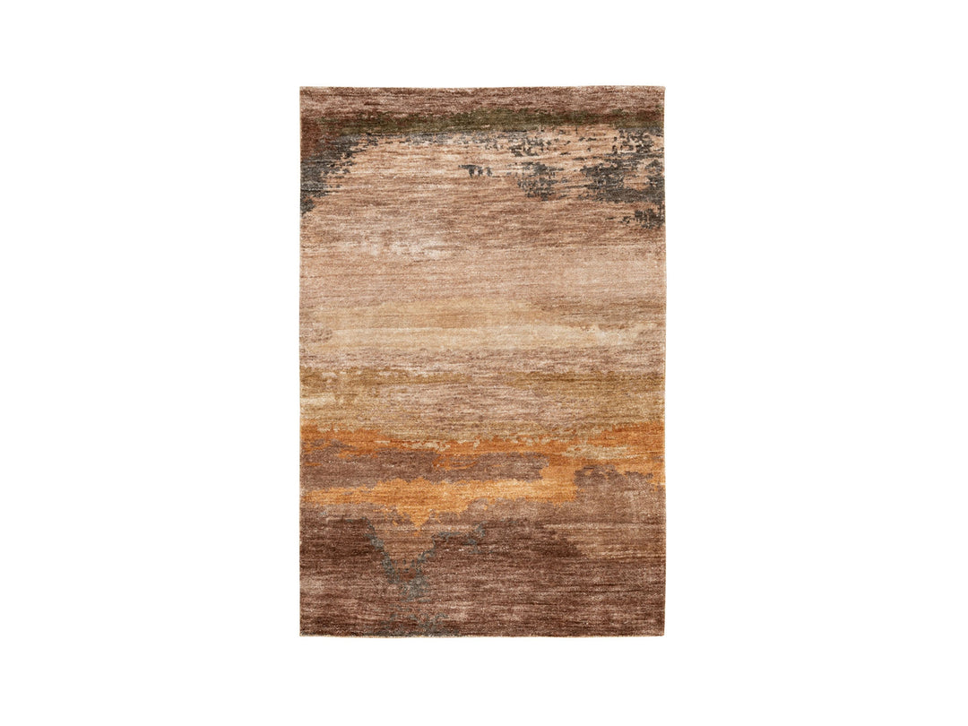 3'0" x 5'0" New Hand Knotted Brown Wool & Silk Rectangle Oriental Rug - MOA10258468