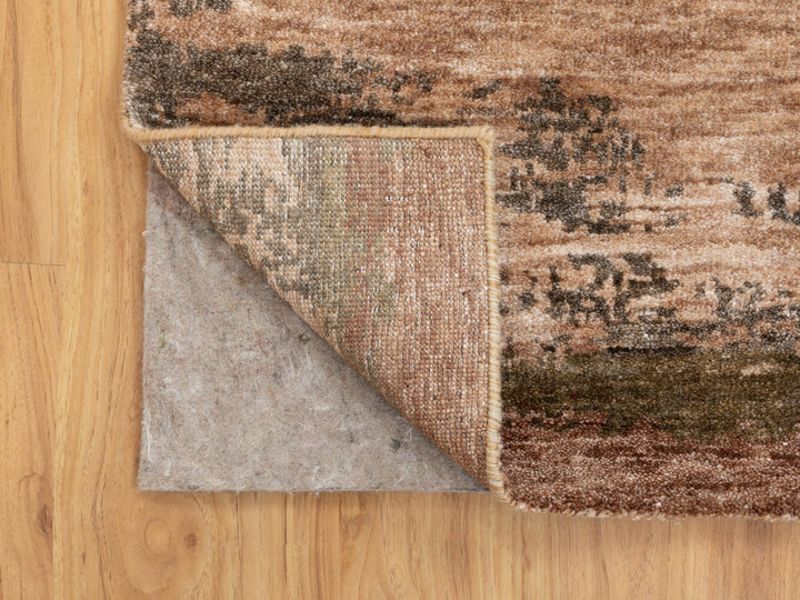 3'0" x 5'0" New Hand Knotted Brown Wool & Silk Rectangle Oriental Rug - MOA10258468