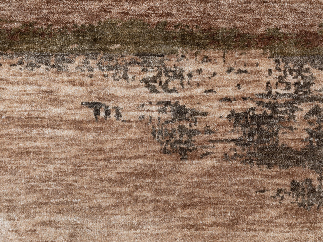 3'0" x 5'0" New Hand Knotted Brown Wool & Silk Rectangle Oriental Rug - MOA10258468