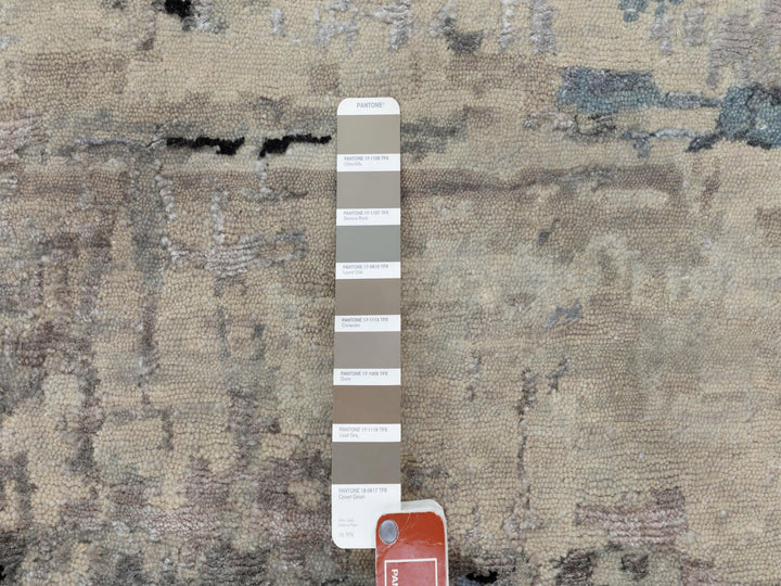 3'0" x 4'10" New Hand Knotted Beige Wool & Silk Rectangle Oriental Rug - MOA10258485