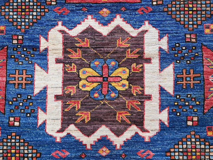 6'0" x 7'10" New Hand Knotted Blue Wool Rectangle Oriental Rug - MOA102584