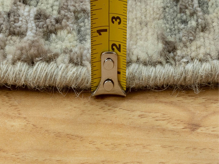 6'0" x 6'0" New Hand Knotted Beige Wool & Silk Round Oriental Rug - MOA10258509