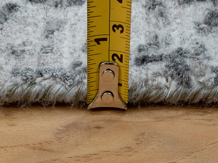 2'7" x 12'0" New Hand Knotted Grey Wool & Silk Runner Oriental Rug - MOA10258556