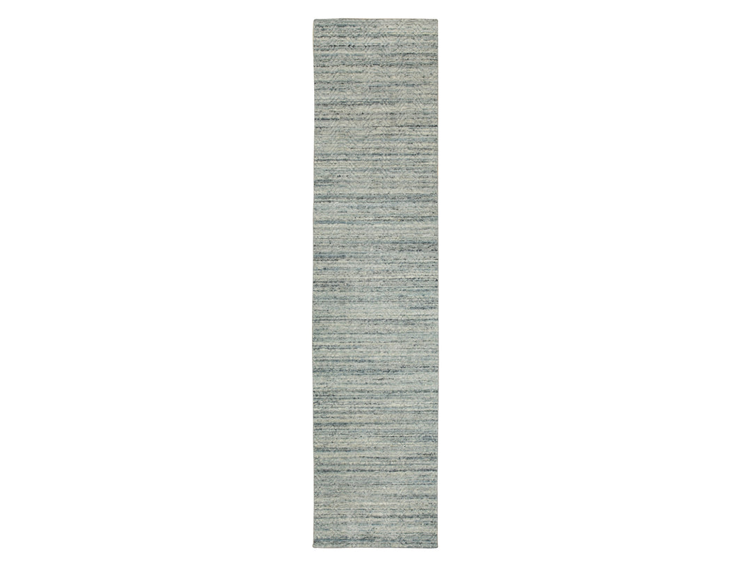 2'6" x 11'10" New Hand Loomed Green Wool Runner Oriental Rug - MOA10258572