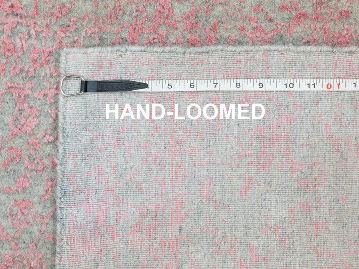 2'6" x 11'10" New Hand Loomed Pink Wool & Art Silk Runner Oriental Rug - MOA10258583