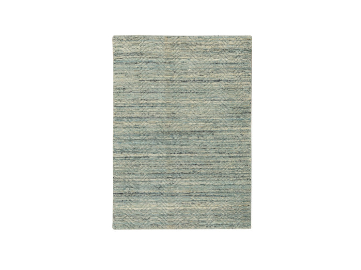 3'0" x 5'0" New Hand Loomed Green Wool Rectangle Oriental Rug - MOA10258618