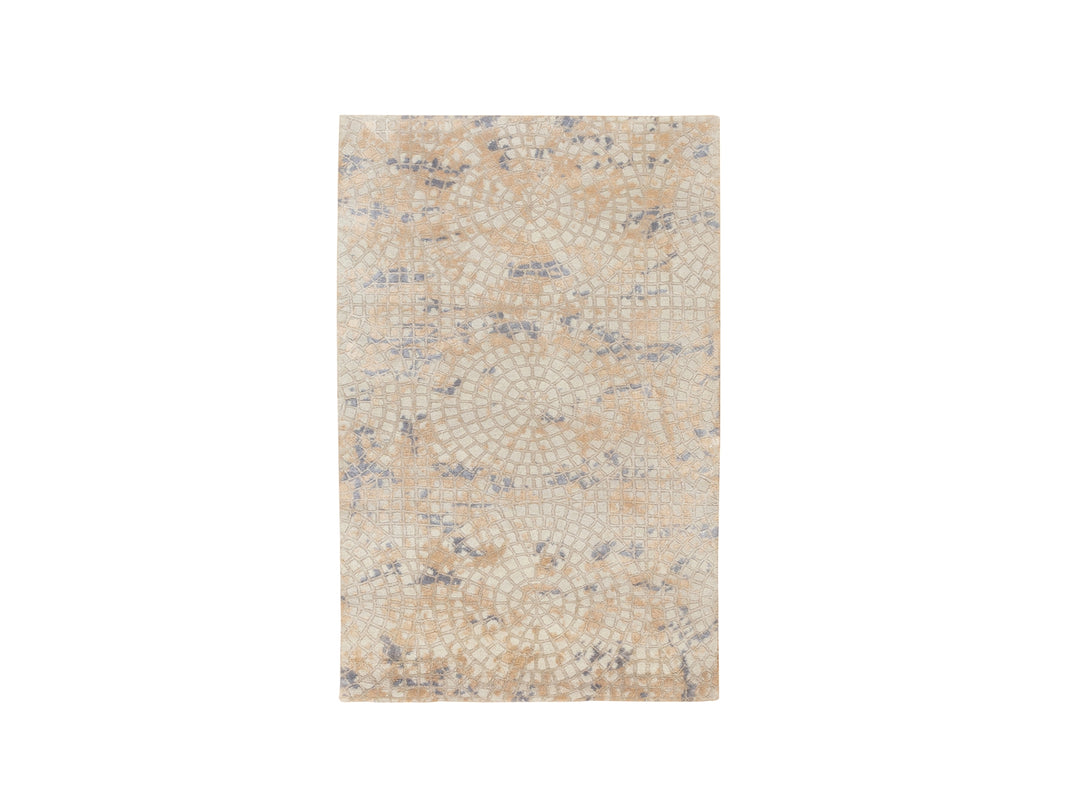3'0" x 5'0" New Hand Knotted Ivory Wool & Silk Rectangle Oriental Rug - MOA10258634