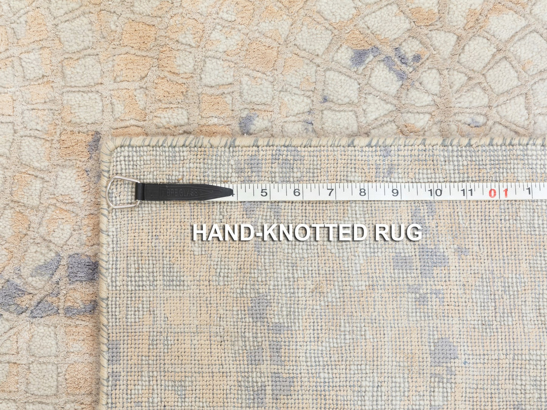 3'0" x 5'0" New Hand Knotted Ivory Wool & Silk Rectangle Oriental Rug - MOA10258634