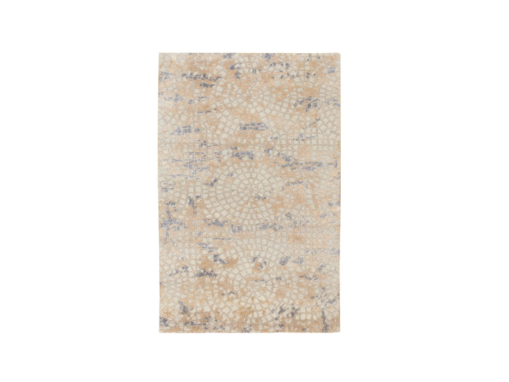 3'0" x 5'0" New Hand Knotted Ivory Wool & Silk Rectangle Oriental Rug - MOA10258637