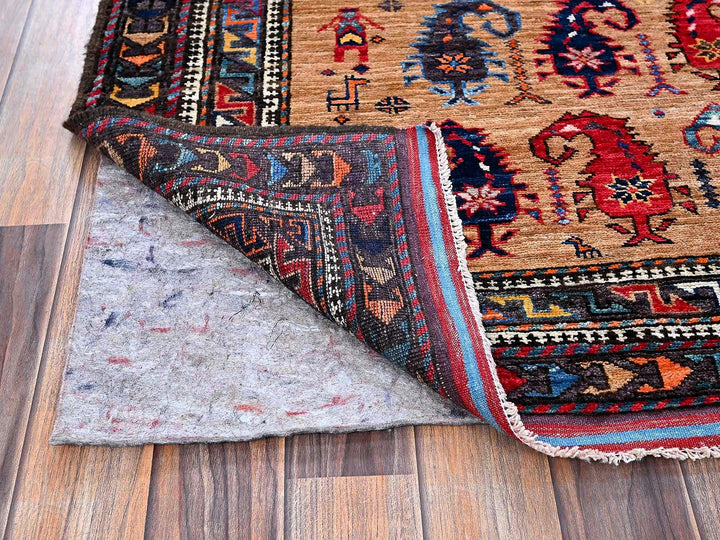 6'3" x 8'4" New Hand Knotted Brown Wool Rectangle Oriental Rug - MOA102586