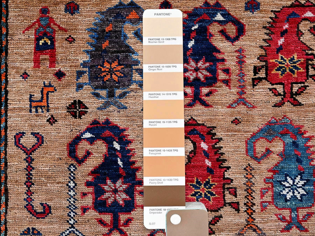 6'3" x 8'4" New Hand Knotted Brown Wool Rectangle Oriental Rug - MOA102586