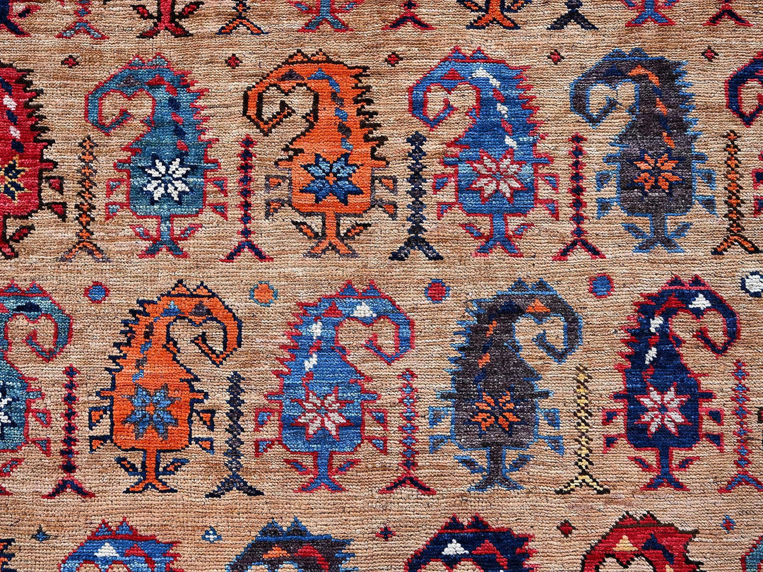 6'3" x 8'4" New Hand Knotted Brown Wool Rectangle Oriental Rug - MOA102586