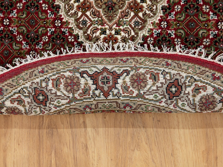 3'4" x 3'4" New Hand Knotted Red Wool Round Oriental Rug - MOA10258742