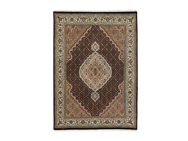4'0" x 6'0" New Hand Knotted Black Wool Rectangle Oriental Rug - MOA10258770