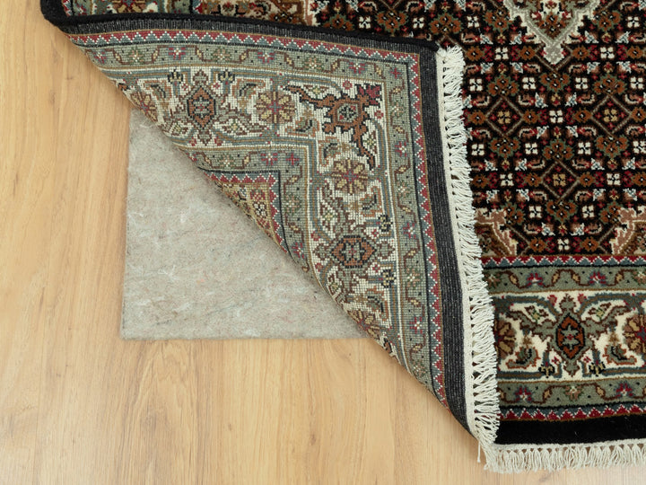 4'0" x 6'0" New Hand Knotted Black Wool Rectangle Oriental Rug - MOA10258770