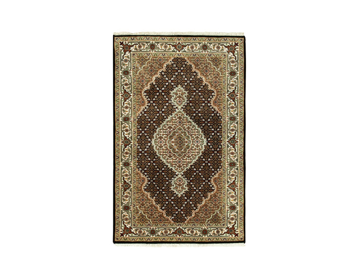 3'1" x 5'6" New Hand Knotted Black Wool Rectangle Oriental Rug - MOA10258776