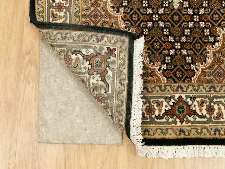 3'1" x 5'6" New Hand Knotted Black Wool Rectangle Oriental Rug - MOA10258776