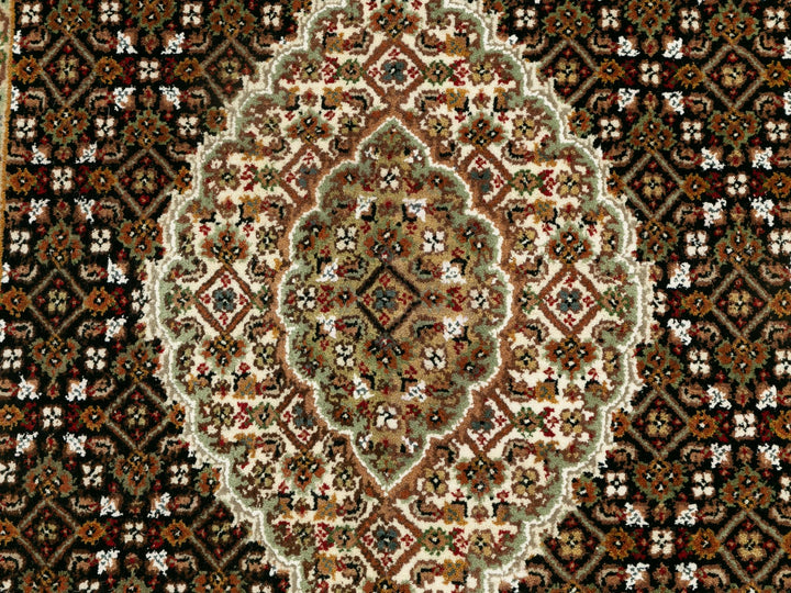 3'1" x 5'6" New Hand Knotted Black Wool Rectangle Oriental Rug - MOA10258776