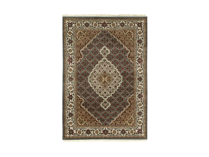 4'1" x 6'0" New Hand Knotted Grey Wool Rectangle Oriental Rug - MOA10258806