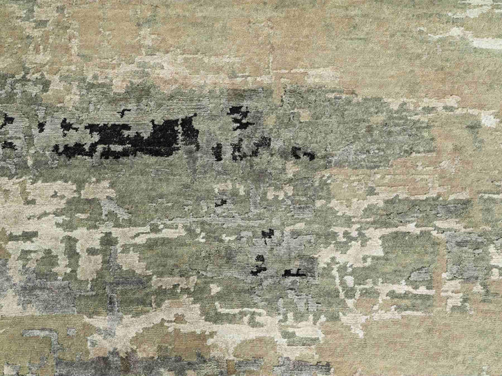 4'0" x 6'0" New Hand Knotted Brown Wool & Silk Rectangle Oriental Rug - MOA10258878