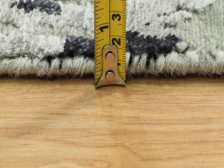 2'9" x 12'0" New Hand Knotted Beige Wool & Silk Runner Oriental Rug - MOA10258887